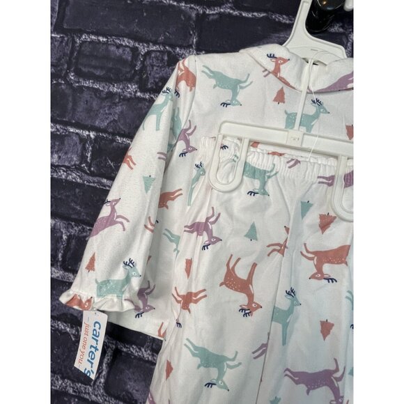 Carter's Just One You 2T PJ Reindeer Trees 2-Piece Pajama Set - Picture 14 of 14